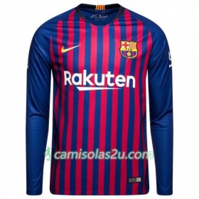 Camisolas de Futebol FC Barcelona Equipamento Principal 2018/19 Manga Comprida